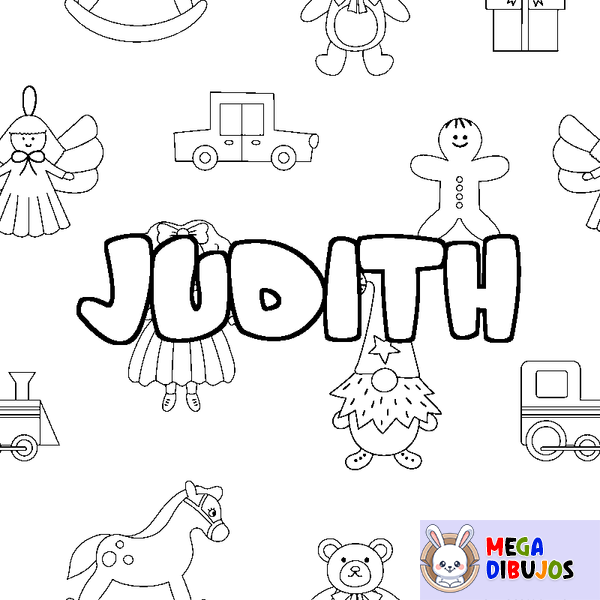 Coloraci&oacute;n del nombre JUDITH - decorado juguetes