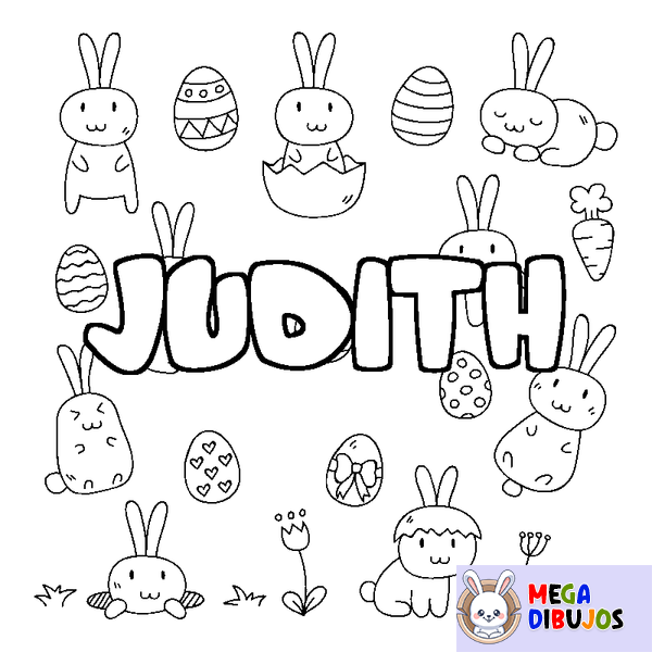 Coloraci&oacute;n del nombre JUDITH - decorado Pascua