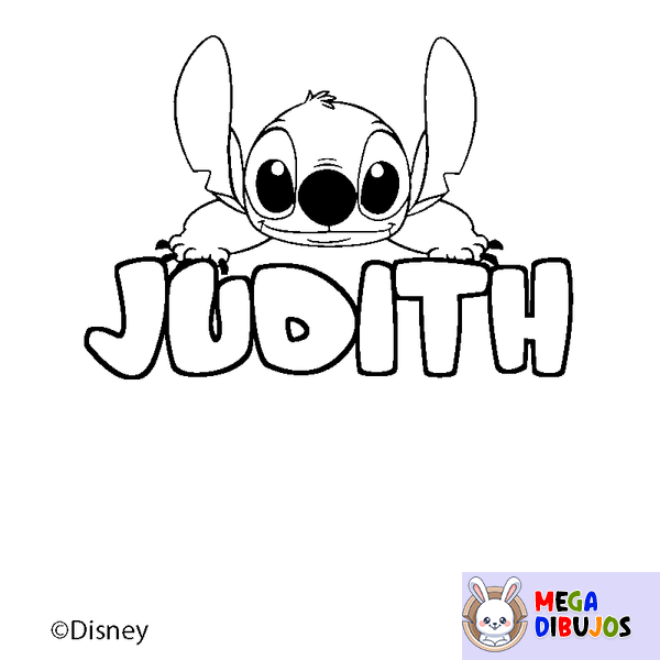 Coloraci&oacute;n del nombre JUDITH - decorado Stitch