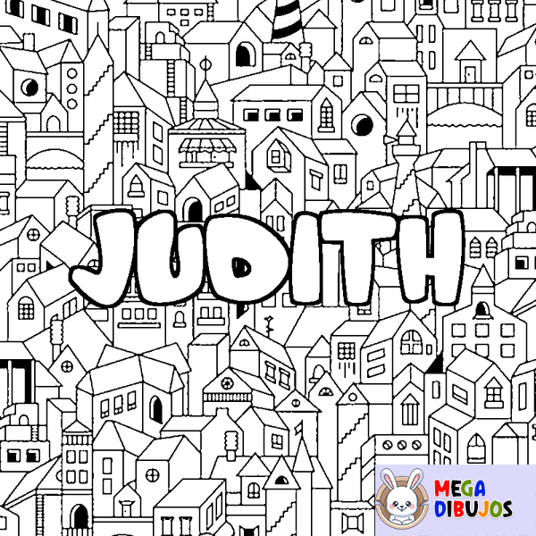 Coloraci&oacute;n del nombre JUDITH - decorado ciudad