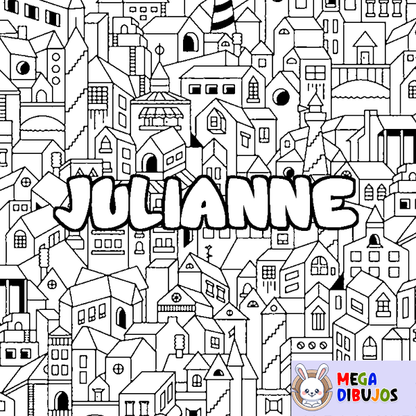 Coloraci&oacute;n del nombre JULIANNE - decorado ciudad