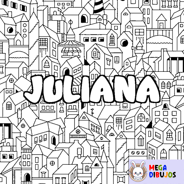 Coloraci&oacute;n del nombre JULIANA - decorado ciudad
