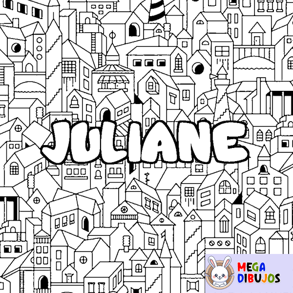 Coloraci&oacute;n del nombre JULIANE - decorado ciudad
