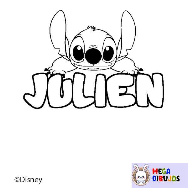 Coloraci&oacute;n del nombre JULIEN - decorado Stitch