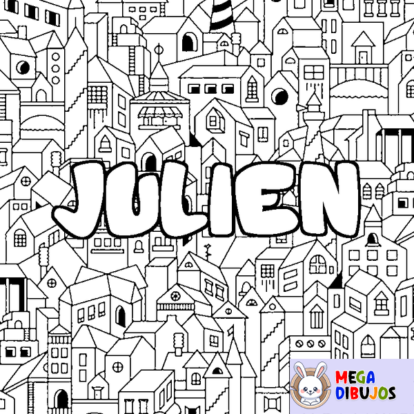 Coloraci&oacute;n del nombre JULIEN - decorado ciudad