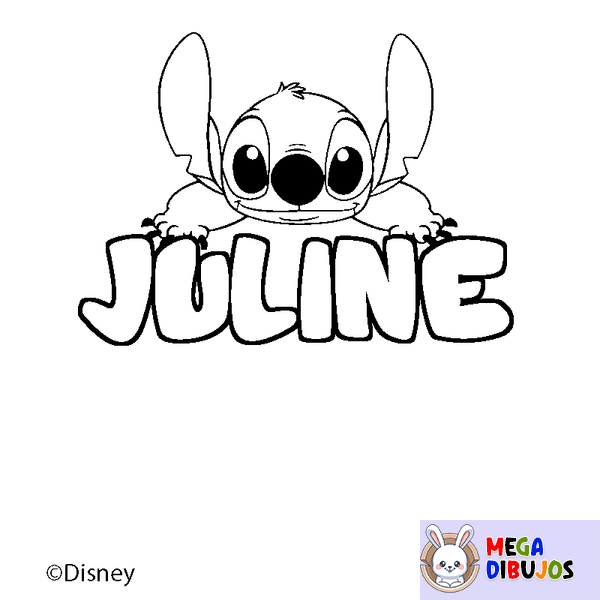 Coloraci&oacute;n del nombre JULINE - decorado Stitch