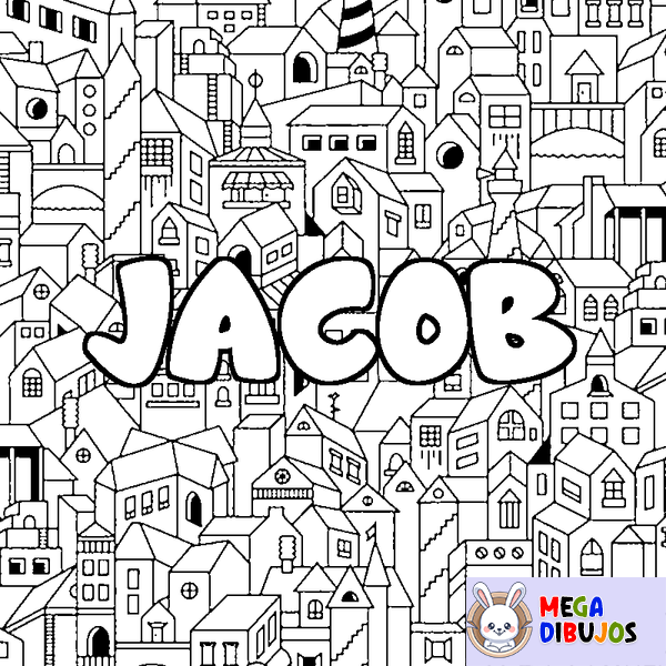 Coloraci&oacute;n del nombre JACOB - decorado ciudad