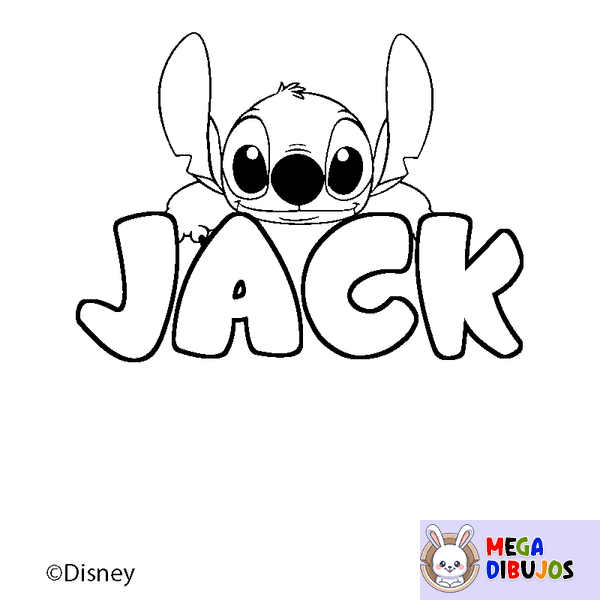 Coloraci&oacute;n del nombre JACK - decorado Stitch