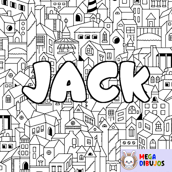Coloraci&oacute;n del nombre JACK - decorado ciudad