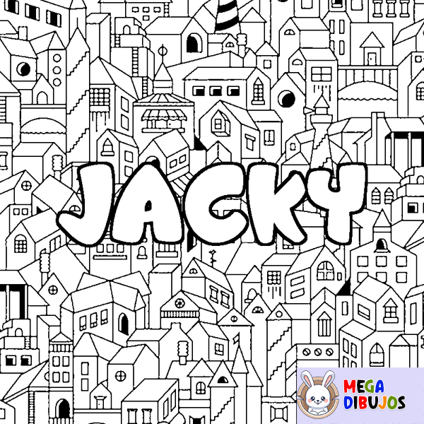Coloraci&oacute;n del nombre JACKY - decorado ciudad