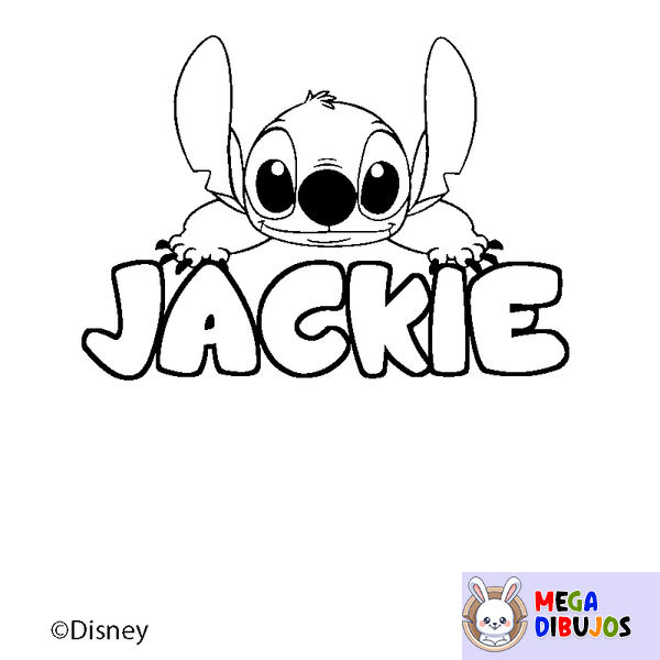 Coloraci&oacute;n del nombre JACKIE - decorado Stitch