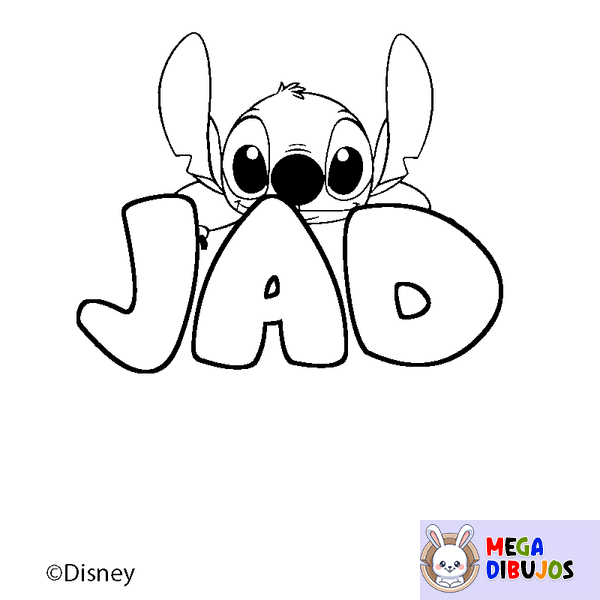 Coloraci&oacute;n del nombre JAD - decorado Stitch