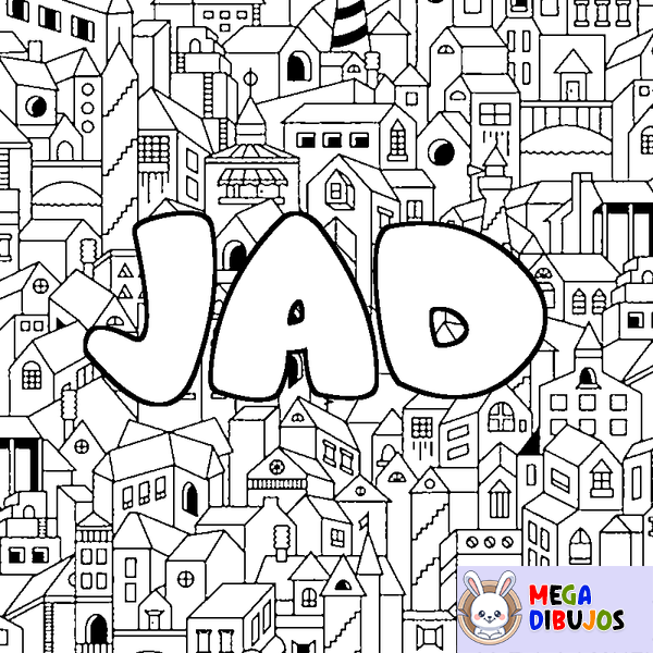 Coloraci&oacute;n del nombre JAD - decorado ciudad