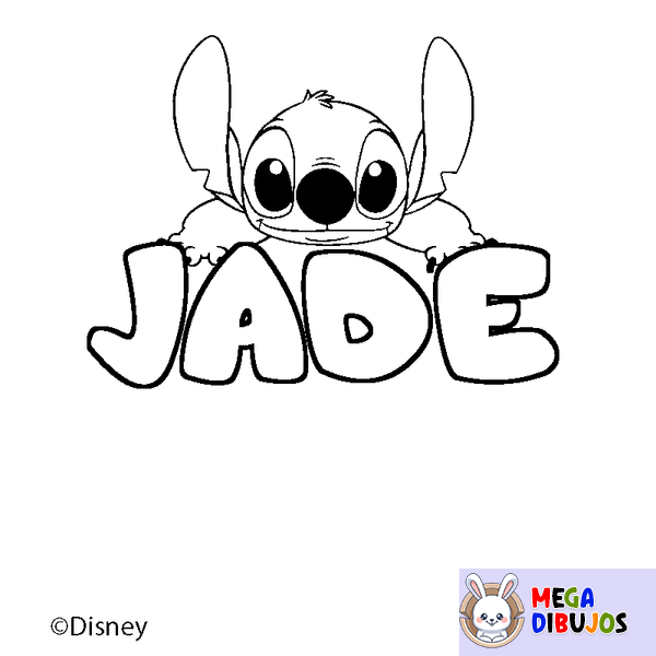 Coloraci&oacute;n del nombre JADE - decorado Stitch