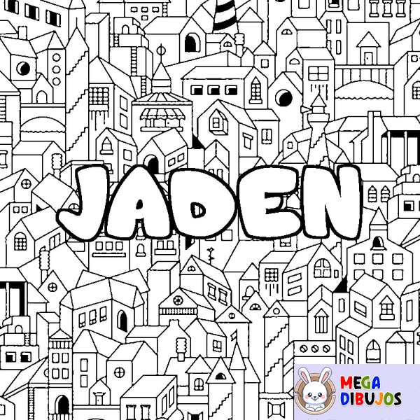 Coloraci&oacute;n del nombre JADEN - decorado ciudad