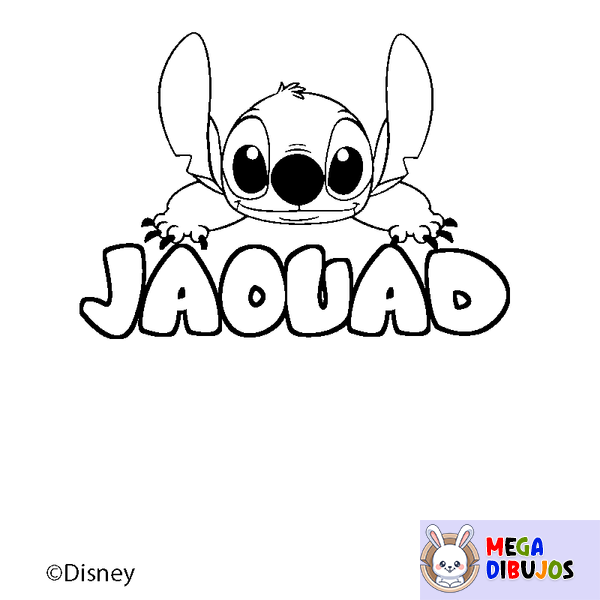 Coloraci&oacute;n del nombre JAOUAD - decorado Stitch