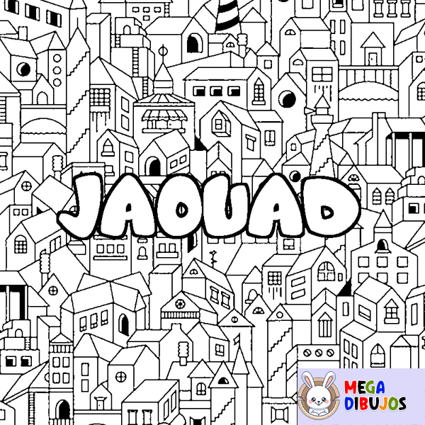 Coloraci&oacute;n del nombre JAOUAD - decorado ciudad