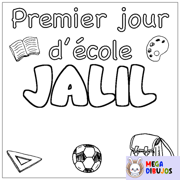 Coloraci&oacute;n del nombre JALIL - decorado primer d&iacute;a de escuela