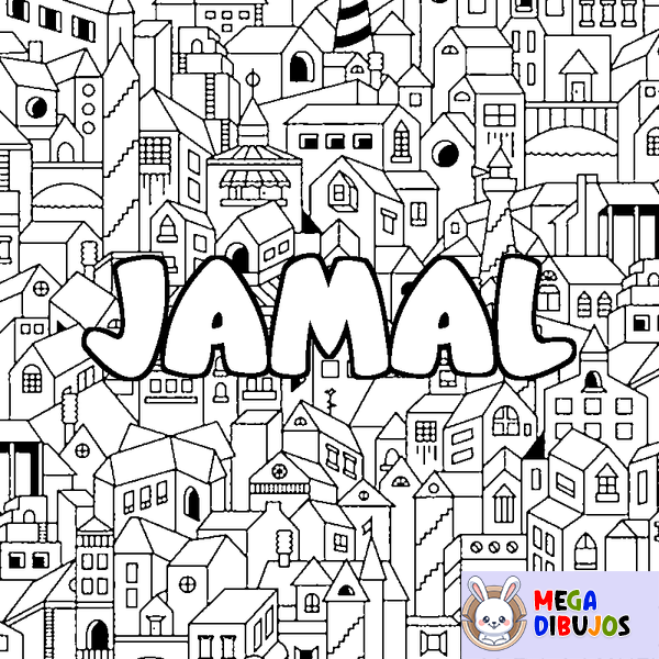 Coloraci&oacute;n del nombre JAMAL - decorado ciudad