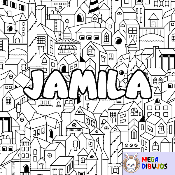 Coloraci&oacute;n del nombre JAMILA - decorado ciudad