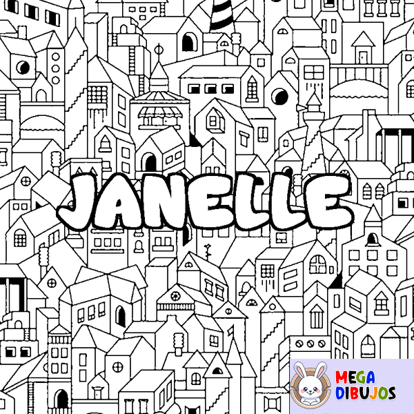 Coloraci&oacute;n del nombre JANELLE - decorado ciudad