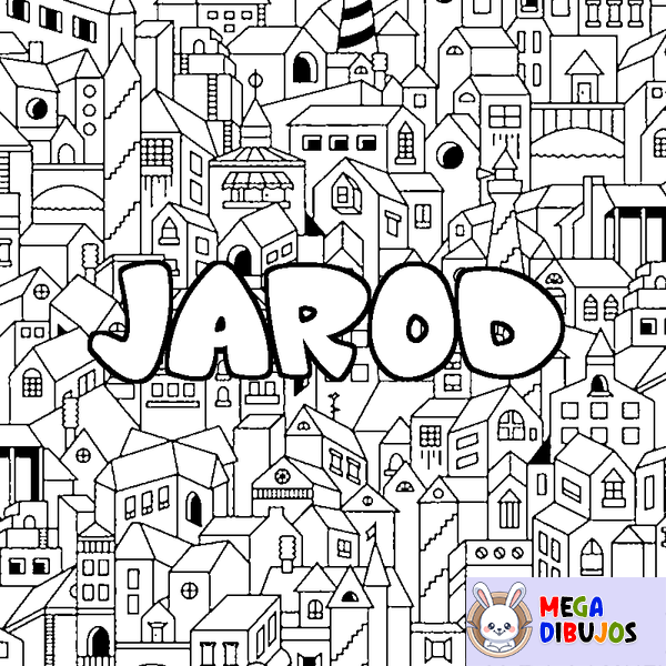 Coloraci&oacute;n del nombre JAROD - decorado ciudad