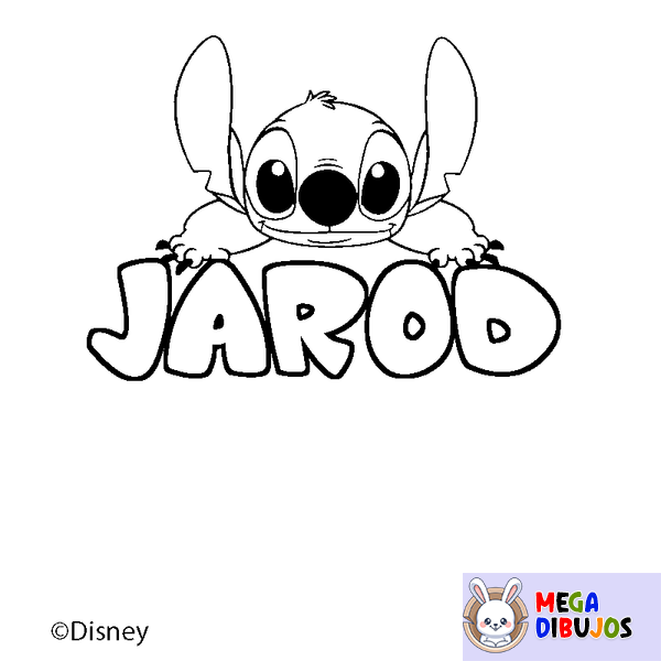 Coloraci&oacute;n del nombre JAROD - decorado Stitch
