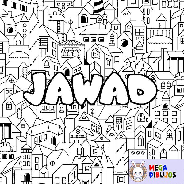 Coloraci&oacute;n del nombre JAWAD - decorado ciudad