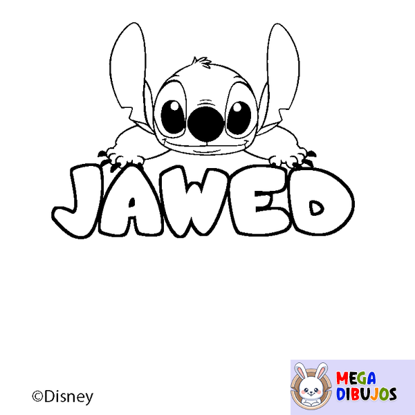 Coloraci&oacute;n del nombre JAWED - decorado Stitch