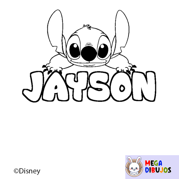Coloraci&oacute;n del nombre JAYSON - decorado Stitch