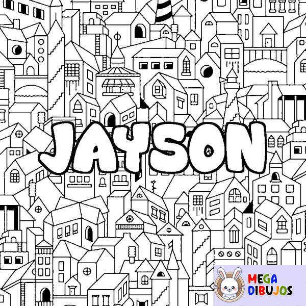 Coloraci&oacute;n del nombre JAYSON - decorado ciudad