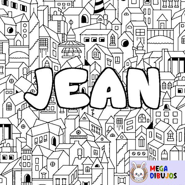 Coloraci&oacute;n del nombre JEAN - decorado ciudad