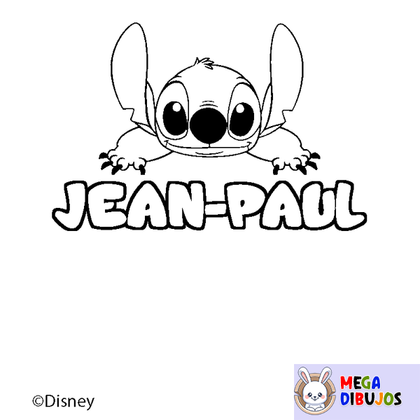 Coloraci&oacute;n del nombre JEAN-PAUL - decorado Stitch