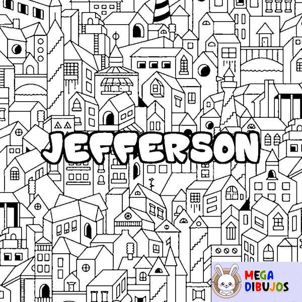 Coloraci&oacute;n del nombre JEFFERSON - decorado ciudad