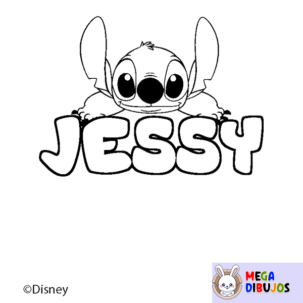 Coloraci&oacute;n del nombre JESSY - decorado Stitch