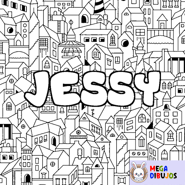 Coloraci&oacute;n del nombre JESSY - decorado ciudad
