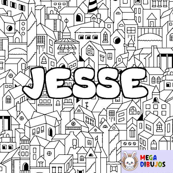Coloraci&oacute;n del nombre JESSE - decorado ciudad