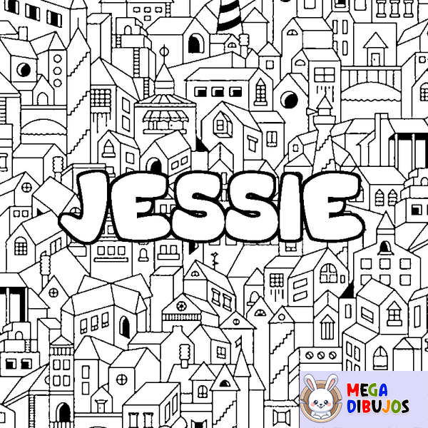 Coloraci&oacute;n del nombre JESSIE - decorado ciudad