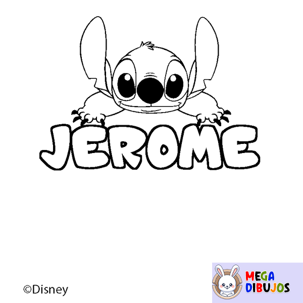 Coloraci&oacute;n del nombre JEROME - decorado Stitch