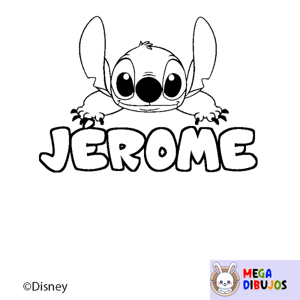 Coloraci&oacute;n del nombre J&Eacute;ROME - decorado Stitch