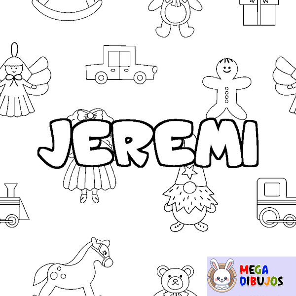 Coloraci&oacute;n del nombre JEREMI - decorado juguetes