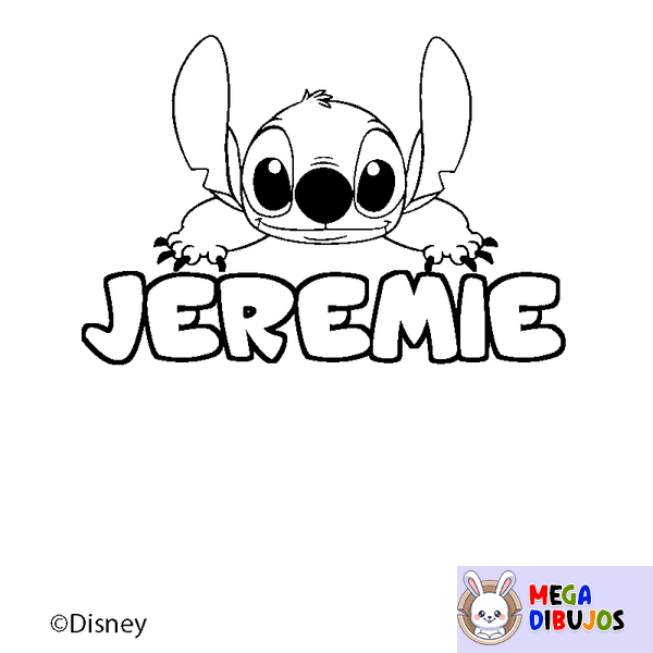 Coloraci&oacute;n del nombre JEREMIE - decorado Stitch