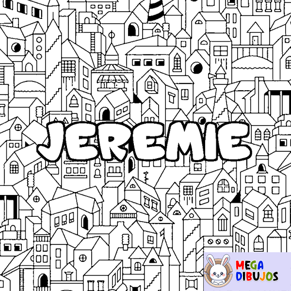 Coloraci&oacute;n del nombre JEREMIE - decorado ciudad