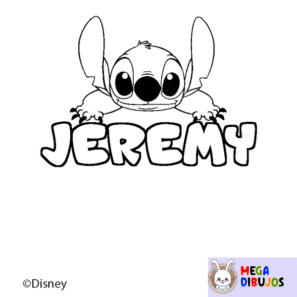 Coloraci&oacute;n del nombre JEREMY - decorado Stitch