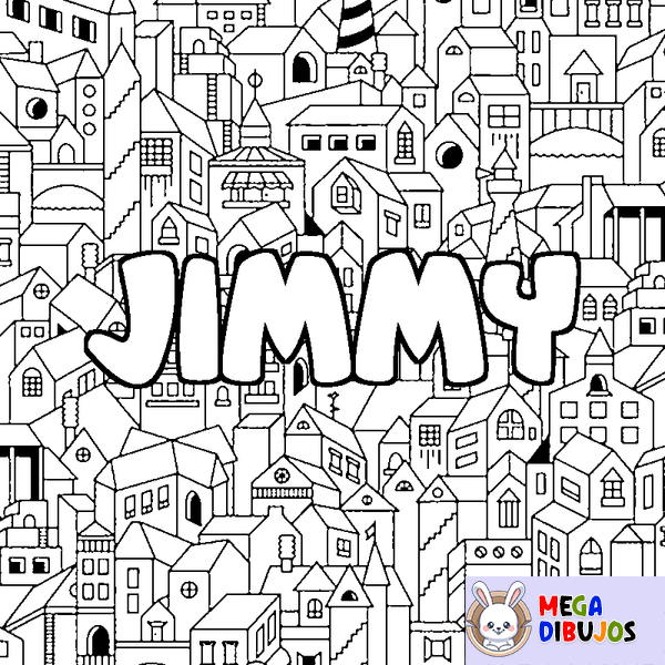 Coloraci&oacute;n del nombre JIMMY - decorado ciudad