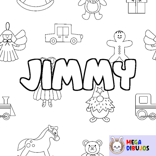 Coloraci&oacute;n del nombre JIMMY - decorado juguetes