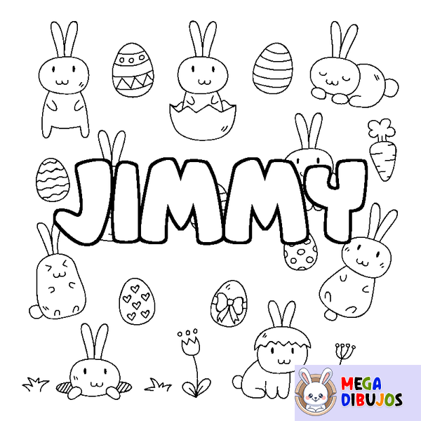 Coloraci&oacute;n del nombre JIMMY - decorado Pascua