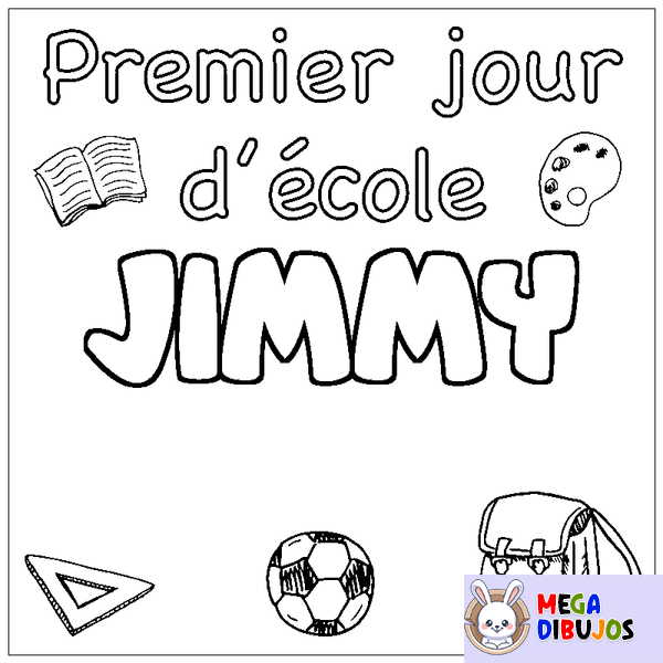 Coloraci&oacute;n del nombre JIMMY - decorado primer d&iacute;a de escuela