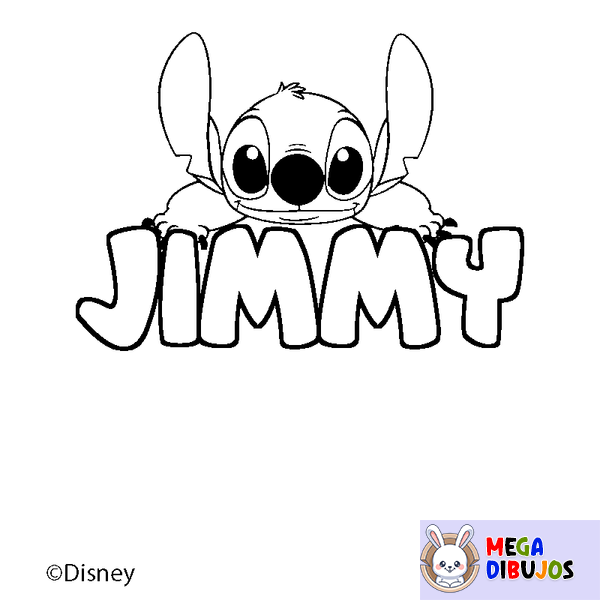 Coloraci&oacute;n del nombre JIMMY - decorado Stitch