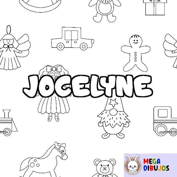 Coloraci&oacute;n del nombre JOCELYNE - decorado juguetes